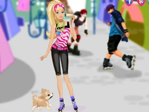 Barbie on roller skates